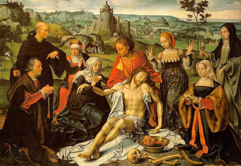 Joos van cleve Altarpiece of the Lamentation Spain oil painting art